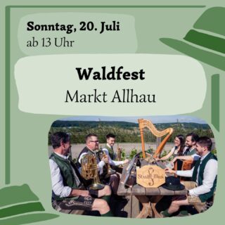 Obacht! 
Kommenden Sonntag könnt's uns beim Waldfest der @ffmarktallhau hören! 🚒🍻 Nach dem Frühschoppen mit dem @mvtkmarktallhau gibt's ab ca. 13 Uhr feinste Tanzlmusi von uns. 🥳🎶

#strattlmusi #tanzlmusi #oststeiermark #steiermark #blasmusik #burgenland #frühschoppen #feuerwehr #südburgenland