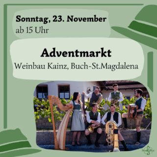 Morgen, Kinder, wird's was geben! Und zwar die Strattl Musi beim Adventmarkt vom @wein.kainz !🥳 
Kommt's vorbei. ⛄️🤗